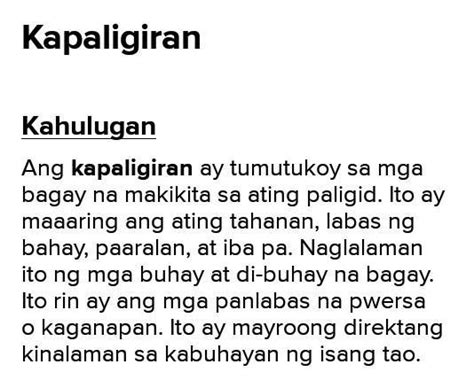 ano ang kahulugan ng kapaligiran